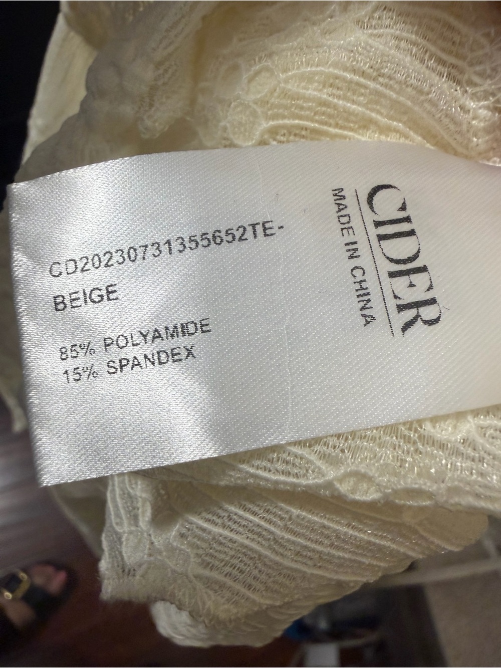 Cider Sheer Cream Ruffled Blouse - Picture 6 of 7